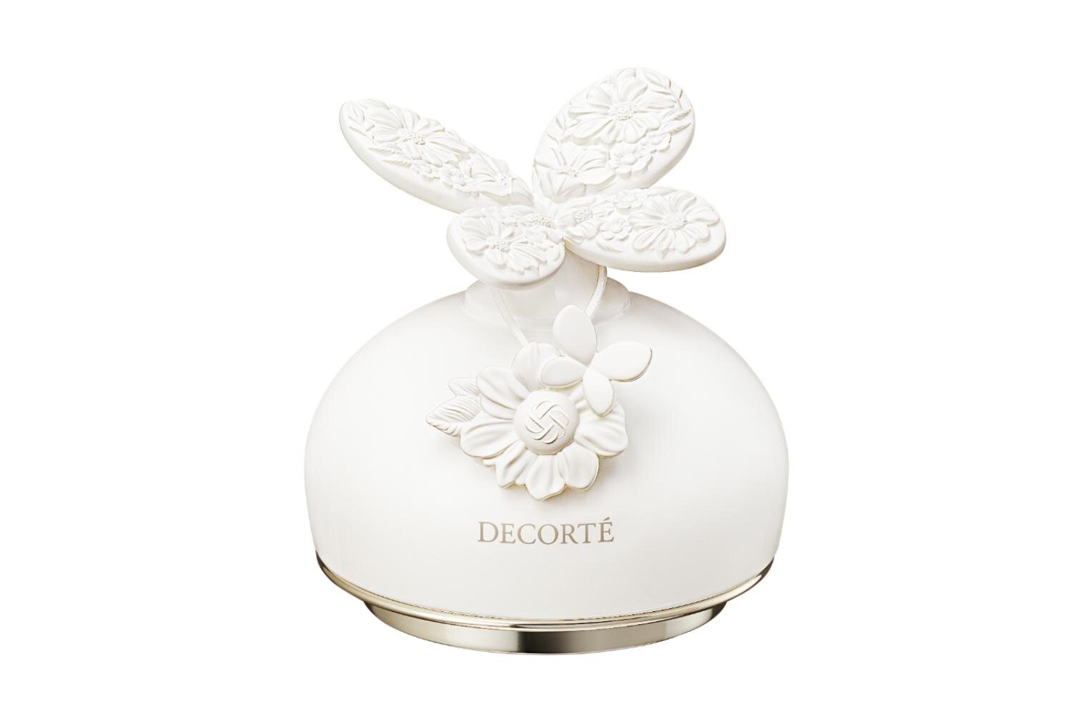 コスメデコルテ究極のフェイスパウダー、蝶＆花々の“アロマストーン風”純白ドーム型ケースで